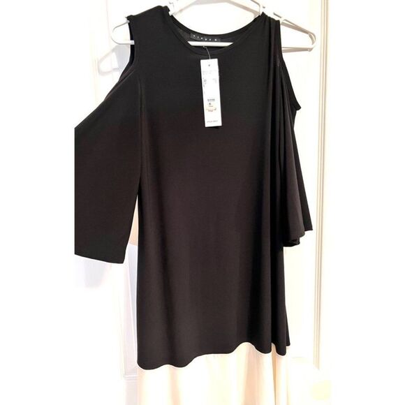 Size 6 Little Black Dress W/ Shoulder Cutout Tiana B Dillard's (Orig. $79) NWT - Picture 1 of 6